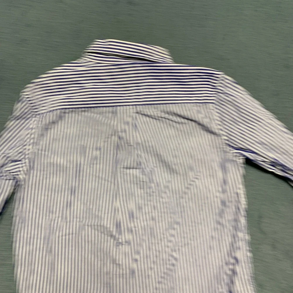 Ralph Lauren Shirt Boys 6 Blue White Striped Long Sleeve Classic Button Down